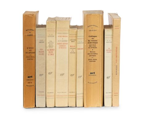 SARTRE, Jean Paul (1905-1980). Group of 9 works published by Gallimard, comprising: &nbsp;L'Ãªtre et le neant. 1943. Common i