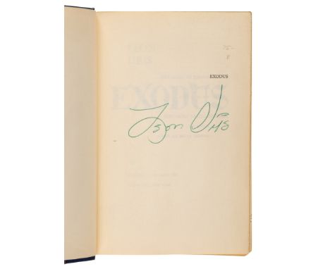 URIS, Leon (1924-2003). Exodus. Garden City: Doubleday, 1958.8vo. Title printed in blue and black. Original blue cloth-backed