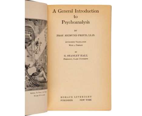 FREUD, Sigmund (1856-1939). A General Introduction to Psychoanalysis. New York: Boni &amp; Liveright, 1920. &nbsp;8vo. Fronti