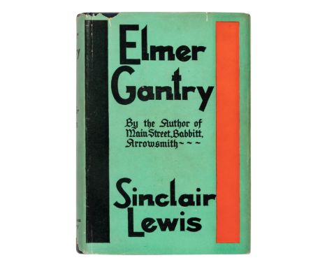 LEWIS, Sinclair (1885-1951). Elmer Gantry. New York: Harcourt, Brace and Company, 1927.8vo. Original blue cloth stamped in or