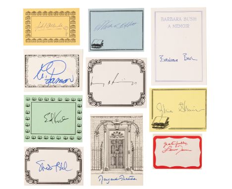 [WRITERS, POLITICAL FIGURES &amp; ENTERTAINERS]. A group of approximately 209 bookplates or slips signed (including duplicate