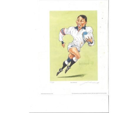 Rory Underwood Signed England Rugby Caricature 10x14 Limited Edition Print. Good Condition. All autographs are genuine hand s