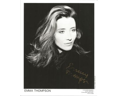 Emma Thompson signed 10x8 black and white photo. Dame Emma Thompson DBE (born 15 April 1959) is a British actress, screenwrit