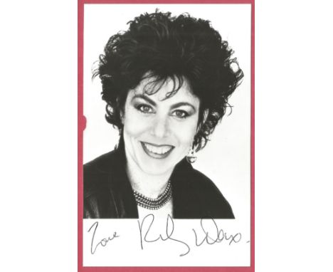 Ruby Wax signed 5x3 black and white photo. Ruby Wax OBE (née Wachs; born 19 April 1953) is an American-British actress, comed