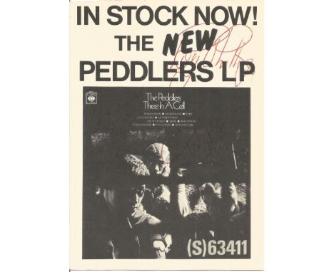 The Peddlers Jazz/Soul Trio Vintage 1968 Lp Promo Photo Signed By Roy Phillips, Tab Martin and Trevor Morias. Good Condition.