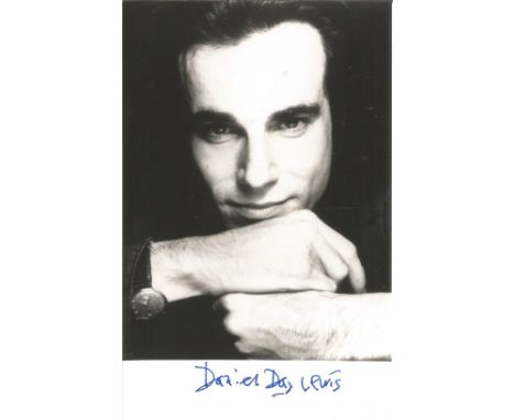 Daniel Day-Lewis signed 6x4 black and white photo. Sir Daniel Michael Blake Day-Lewis (born 29 April 1957) is an English reti