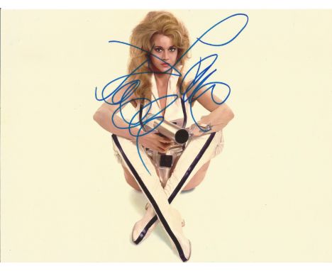 Jane Fonda signed 10x8 Barbarella colour photo. Jane Seymour Fonda (born December 21, 1937) is an American actress, political