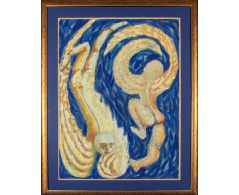 Philip R Groom, British, late 20th/early 21st century artist framed oil on canvas total size 95 x 76