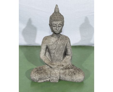 Reconstituted stone garden Lous Thai Buddha statue 40cm