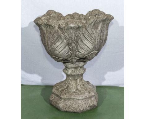 Reconstituted stone garden planter on stand 56cm