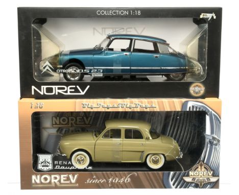 Norev - 1:18th Scale pair to include (1) Citroen DS 23 Pallas; (2) Renault Dauphine - Near Mint to Mint within generally Exce