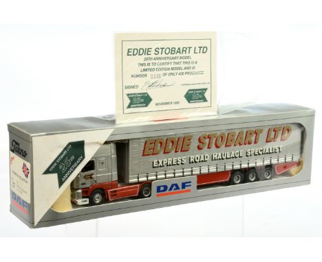 Tekno (1/50th scale) DAF Articulated Truck and Trailer "Eddie Stobart Ltd" - "25th Anniversary" issue - finished in silver, r