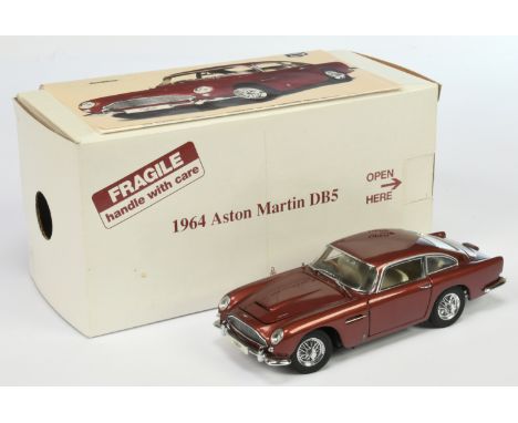 Danbury Mint 1/24th Scale -&nbsp; Aston Martin DB5 - finished in Dubonnet, chrome trim - Near Mint with polystyrene packaging