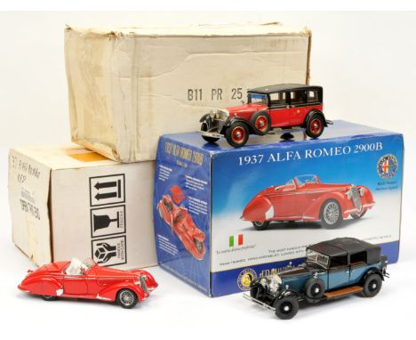 Franklin Mint 1/24th scale group (1) 1937 Alfa Romeo 2900B - red - with paperwork &amp; Fair picture box (2) B11RR25 1929&nbs