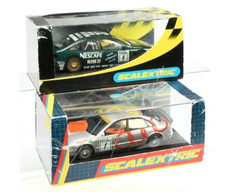 Scalextric a pair of boxed&nbsp; Cars (1) C2107 Audi A4 - silver racing number 1 (2) C2145 Renault Laguna "Nescafe Blend 37" 