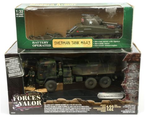 Mixed pair of 1:32nd Scale military models to include (1) Forces of Valor U.S. M142 Himars (High Mobility Artillery Rocket Sy