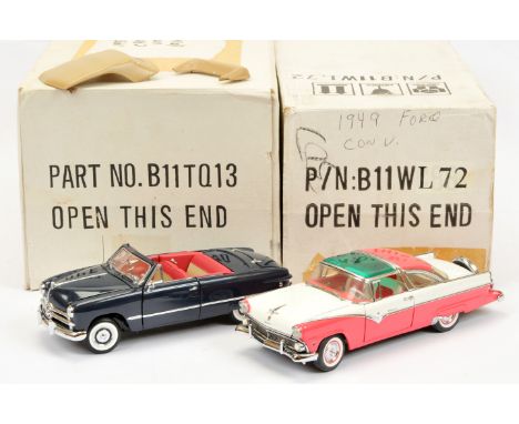 Franklin Mint 1/24th scale pair (1) #B11WL72 1949 Ford Custom Convertible; (2) #B11TQ13 1955 Ford Fairlane Crown Victoria. Bo