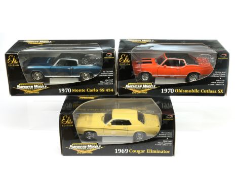 RC2 - American Muscle Elite Edition, 1:18th Scale group to include (1) #33771 1970 Oldsmobile Cutlass SX; (2) #33685 1969 Cou