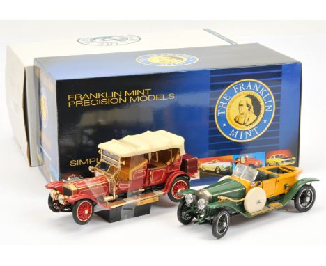 Franklin Mint 1/24th scale pair (1) #B11XF11 1914 Rolls Royce Silver Ghost Roadster - NO FM paperwork; (2) B11F079 1911 Rolls