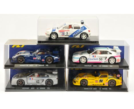 &nbsp;Fly car model Slot Car group (1) A11 Venturi 500LM (2) A12 Venturi 600LM (3) A21 Marcos 600 LM "Amarillo" (4) A22 Marco