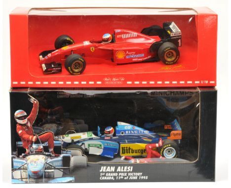 Minichamps/Paul's Model Art 1/18 scale pair (1) 181952701 Jean Alesi - 1st Grand Prix Victory, Canada, 11th of June 1995; (2)