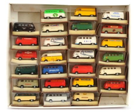 Brekina a boxed 1/87th scale Volkswagen group to include VW Transporter Van Split Screen - several colour &amp; Logo variatio