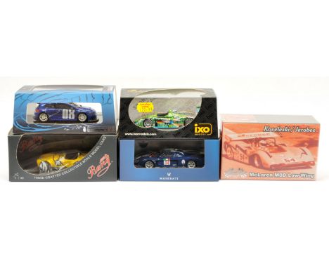 Mixed boxed group of 1:43 scale cars to include (1) IXO #GTM001 - Audi R8 Crocodile; (2) Bang #7292 - 1963 Cobra Riverside - 