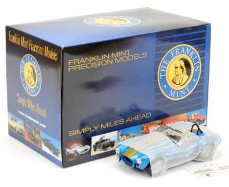 Franklin Mint 1/24th scale B11F070 1966 Shelby Cobra 427 S/C - metallic blue, gold stripe Finish- with paperwork, Near Mint w