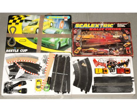 Scalextric pair of Sets (1) C656 "Rally Cross" includes Triumph TR7 models (2) C1051 "Beetle Cup"&nbsp; - generally Fair to G
