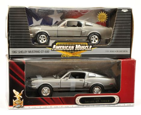 1/18 scale Shelby pair (1) #33754 American Muscle - 1967 Shelby Mustang GT-500; (2) Die Cast Metal Collection - 1968 Shelby G