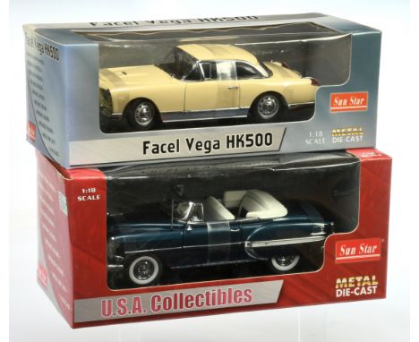 Sun Star 1:18th Scale pair (1) #1711 1954 Chevrolet Bel Air; (2) #3753 Facel Vega HK500 - Near Mint to Mint in generally Exce