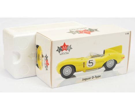 CMR Classic Replicas (1/18th scale) Jaguar Type D Racing Car - yellow, racing number 5, 4th 24H Le Mans 1956 - Swaters / Rous