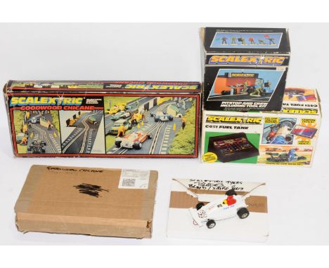 Scalextric, a mixed mainly boxed group Of Track Accessories/sets to include, C177 Goodwood Chicane, C451 Fuel Tank, Pitstop a