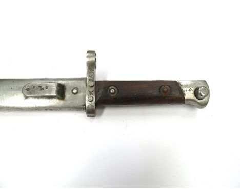 An Austrian M1895 Mannlicher bayonet marked CEW6 with all-steel scabbard 