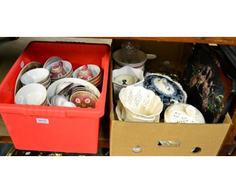 Postal scales, pottery, prints, light fitment etc 