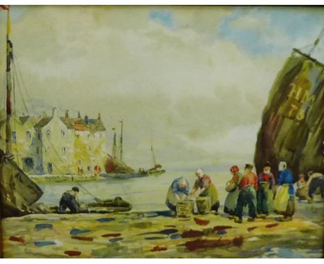 A framed Hamilton Glass coloured print, in a glazed oak frame, 29 x 24cm 