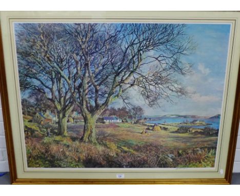 McIntosh Patrick coloured print in a glazed and gilt wood frame, 90 x 70cm