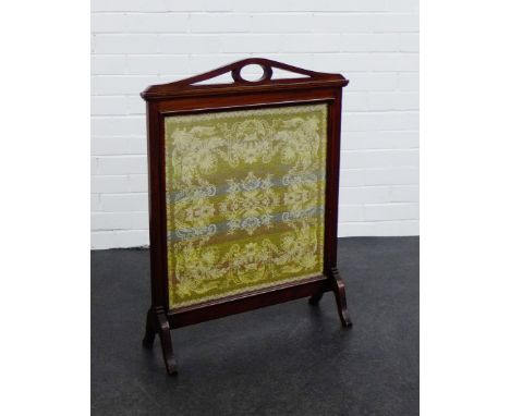 A mahogany framed fire screen, with fabric insert 81 x 63cm