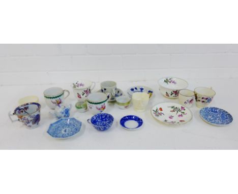 A mixed lot of porcelain miscellaneous cups and saucers to include two Meissen and Aynsley etc., (a lot) 