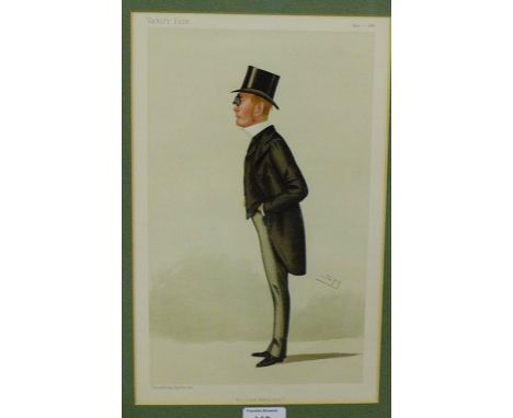 A framed 'Vanity Fair' Spy print - 'The Lord Advocate' in a glazed frame, 22 x 35cm 