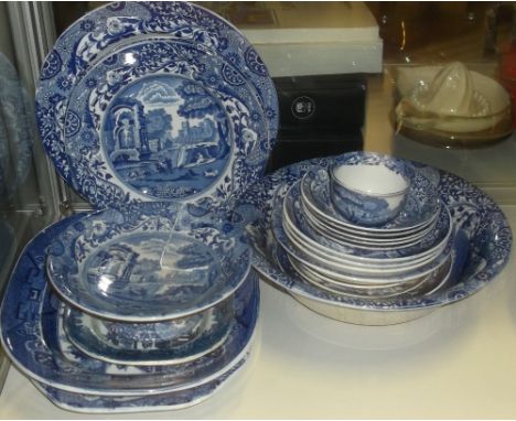 A Copeland Spode rectangular dish, W. 26cm, together with several other Spode items including a small taza various dishes and