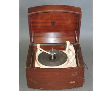 A 1950s Pye Hi-Fi record player, with Monarch turntable, in a mahogany case, W. 44cm.