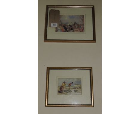 After John Strickland Goodall (British, 1908 - 1996) Victorian Voyage, colour print, 12cm x 17cm, framed, and one other.