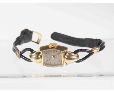 Patek Philippe & Co, a circa 1950's lady's 18ct gold Patek Philippe & Co cocktail wristwatch, 1cm silvered dial with baton nu