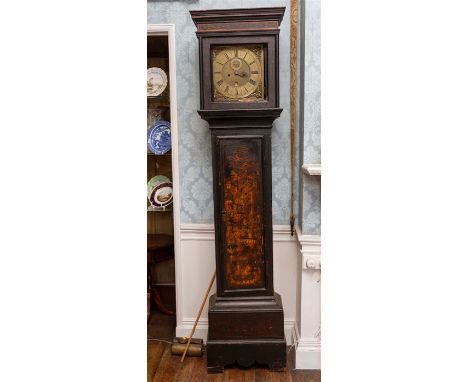 An early 18th Century Chinoiserie black lacquered&nbsp;eight day longcase clock, the brass dial inscribed&nbsp;'Rob Andrew' L