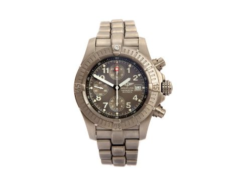 Breitling, a gent's circa 2002 titanium Breitling Chronograph Avenger gray automatic wristwatch, 4cm circular grey dial with 