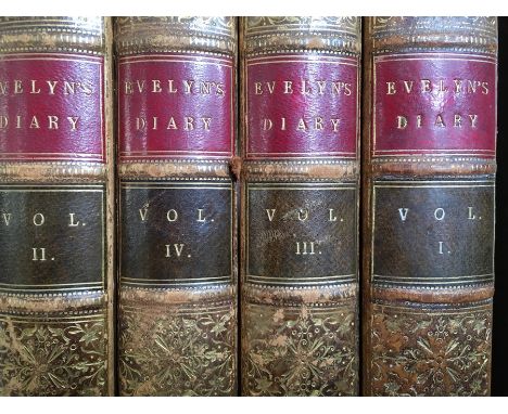 Bray, William. Diary and Correspondence of John Evelyn, in four volumes, London: Henry Colburn, 1850. Octavo, full contempora