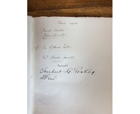 Visitors book for The Links, Hythe, formerly belonging to Charles Cheers Wakefield, 1st Viscount Wakefield (1859-1941), bound