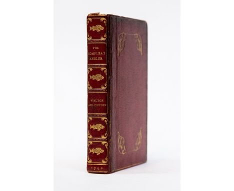 Walton, Izaak; Charles Cotton. The Compleat Angler, first Moses Browne edition, London: Henry Kent, 1750. Red leather binding