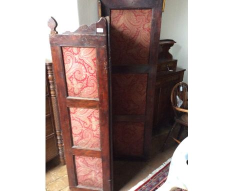 An early 20thC 3 fold firescreen each section with 3 panels. 168cm
